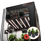 Spider Farmer Hydroponik (DWC) Komplettset (120x120x200 cm) 480 Watt G5000 EVO LED mit GGS für smarte Steuerung und 4 Töpfen – 1