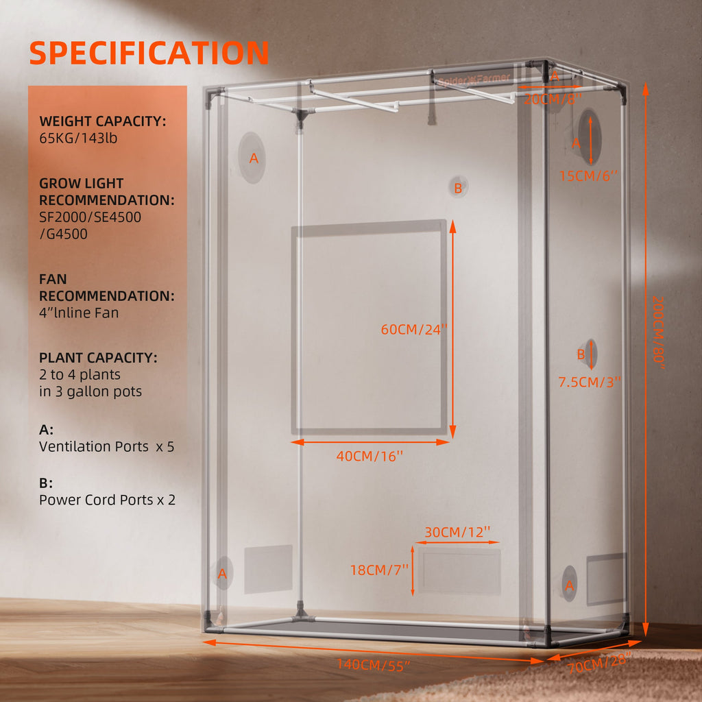 Spider Farmer Pro Growbox (140x70x200 cm) – 9