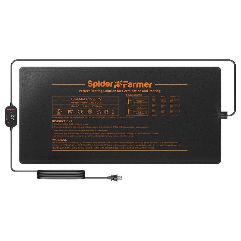 Spider Farmer Heizmatte 121x52 cm mit Thermostat 105 Watt – 1