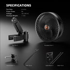 Spider Farmer 2er Set smarter Schwenkventilator mit Stangenclip Ø 15 cm 8 Watt – 9