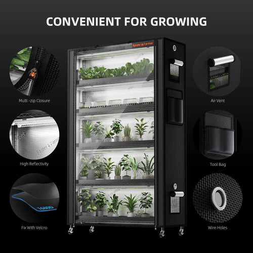 Spider Farmer Anzucht/Stecklinge Komplettset (110x40x180 cm) 220 Watt LED – 2
