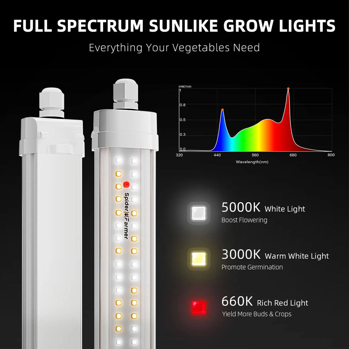Spider Farmer Glow80 Vollspektrum LED Zusatzbeleuchtung 80 Watt – 3