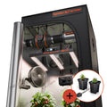 Spider Farmer Hydroponik (DWC) Komplettset (70x70x160 cm) 150 Watt G1500 EVO LED mit GGS für smarte Steuerung und 2 Töpfen – 1
