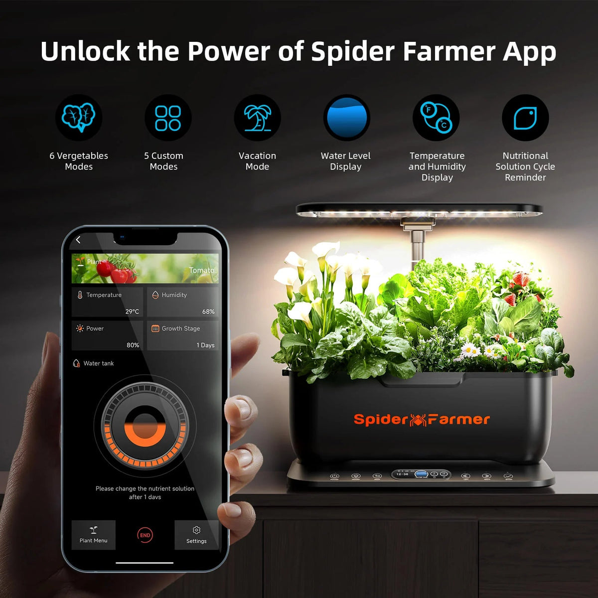 Spider Farmer SmartG12 Hydroponik-Garten mit App-Steuerung – 3