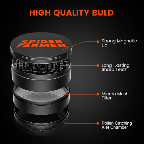Spider Farmer Alu-Grinder 4-teilig Ø 59 mm – 2