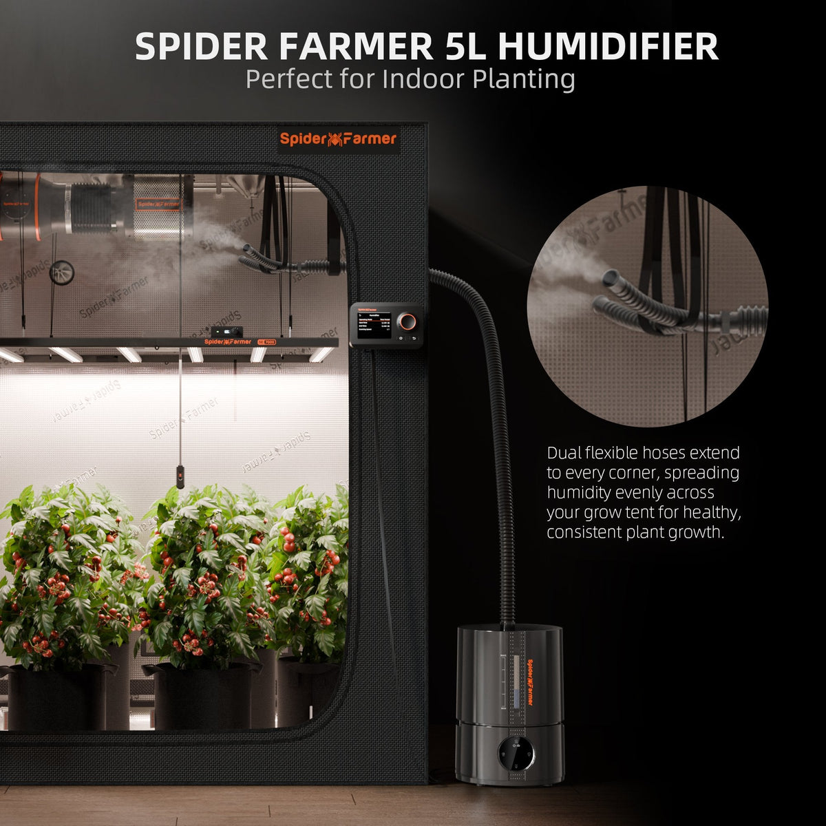 Spider Farmer Smarter Luftbefeuchter mit 4 Nebelstufen und 5 Liter Tank – 5