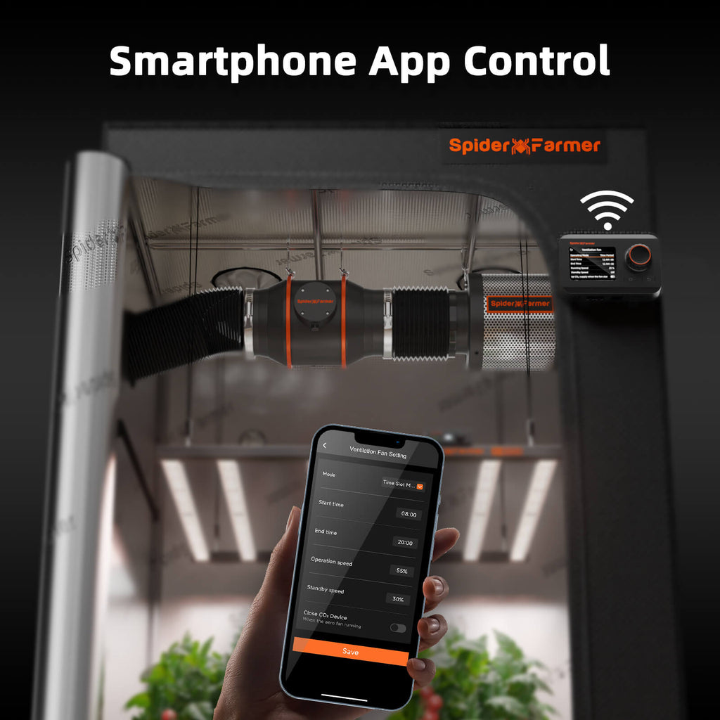 Spider Farmer Smartes Abluftset mit GGS Klimasteuerung bis 686 m³/h – 2