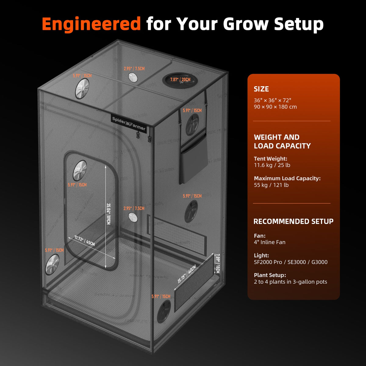 Spider Farmer Master Series Growbox (90x90x180 cm) – 2