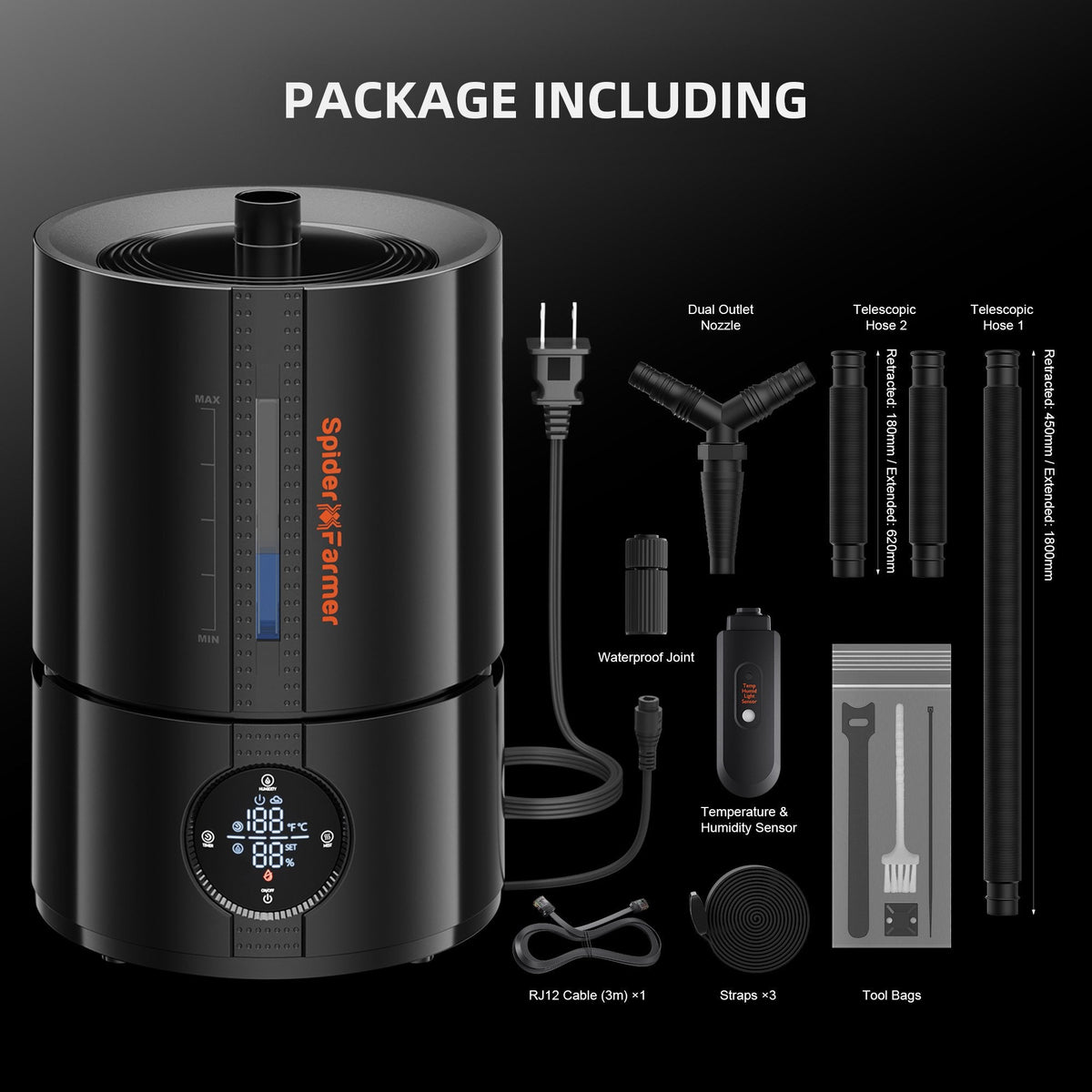 Spider Farmer Smarter Luftbefeuchter mit 4 Nebelstufen und 5 Liter Tank – 8
