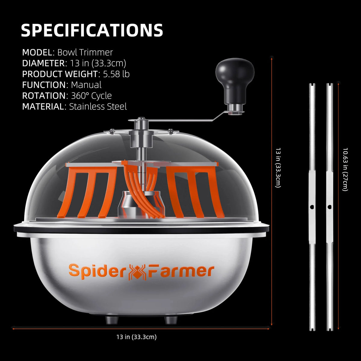 Spider Farmer Mechanische Trimmer-Maschine Ø 33 cm – 2