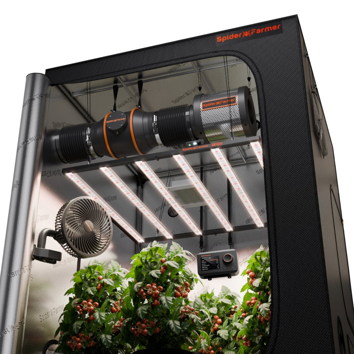 Spider Farmer Komplettset (120x120x200 cm) 480 Watt G5000 EVO LED mit GGS für smarte Steuerung – 1