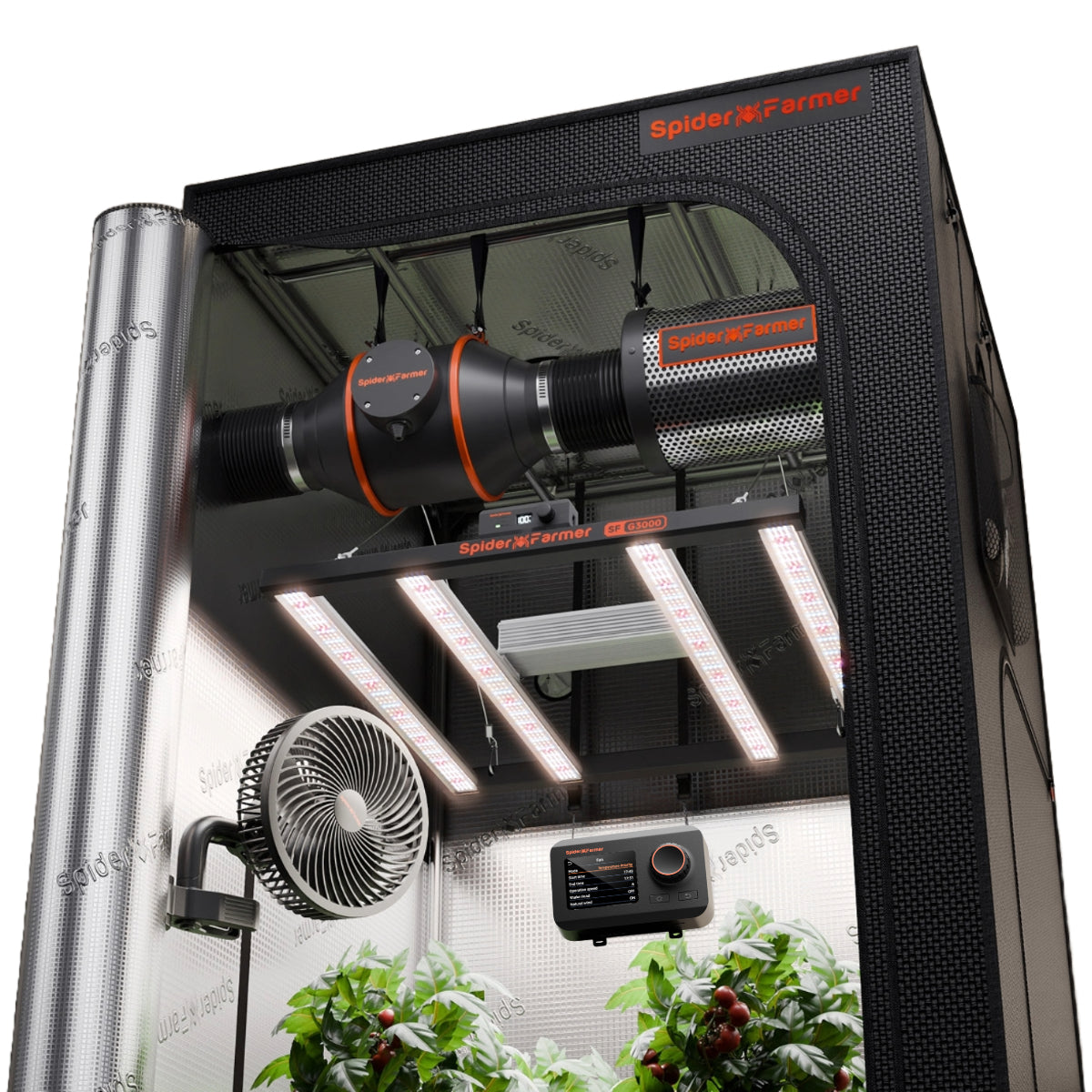 Spider Farmer Komplettset (90x90x180 cm) 300 Watt SE3000 EVO LED mit GGS für smarte Steuerung – 1