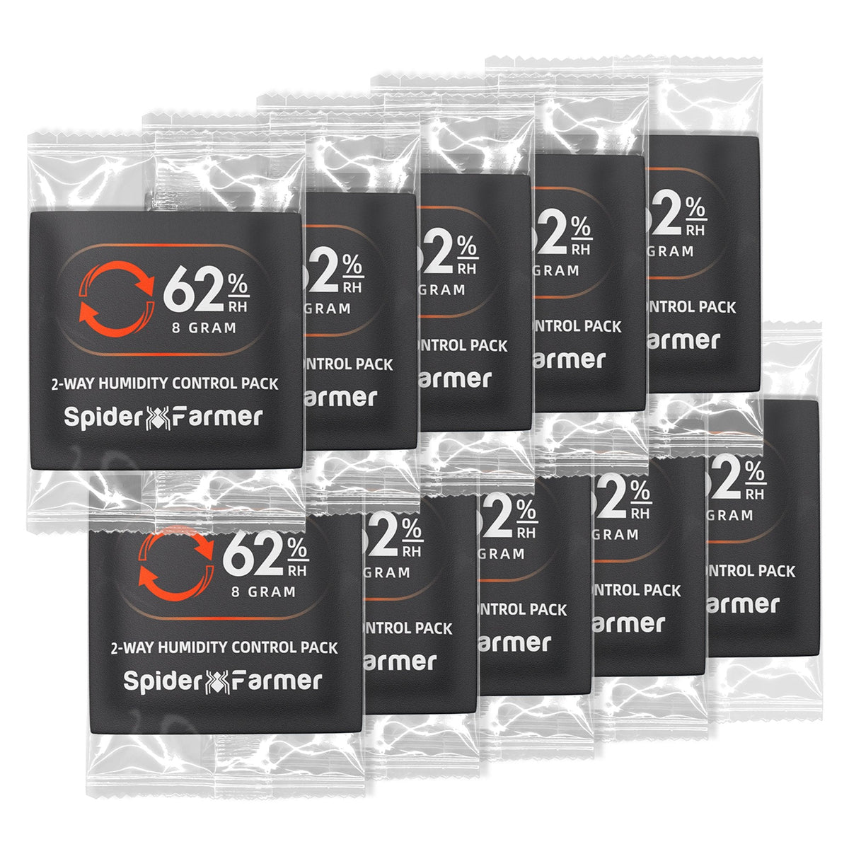 Spider Farmer 10 Stück 8 g 2-Way Humidity Control Hygro-Packs 62% – 1