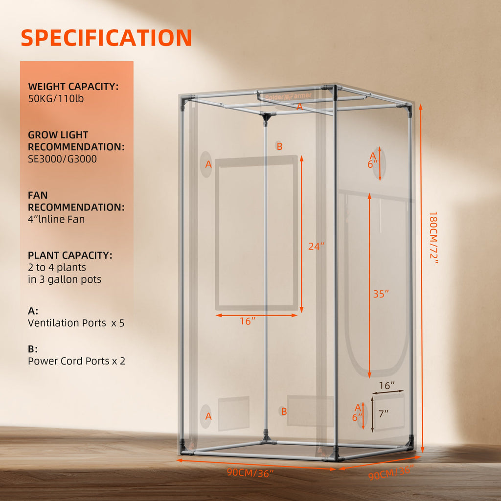 Spider Farmer Pro Growbox (90x90x180 cm) – 9