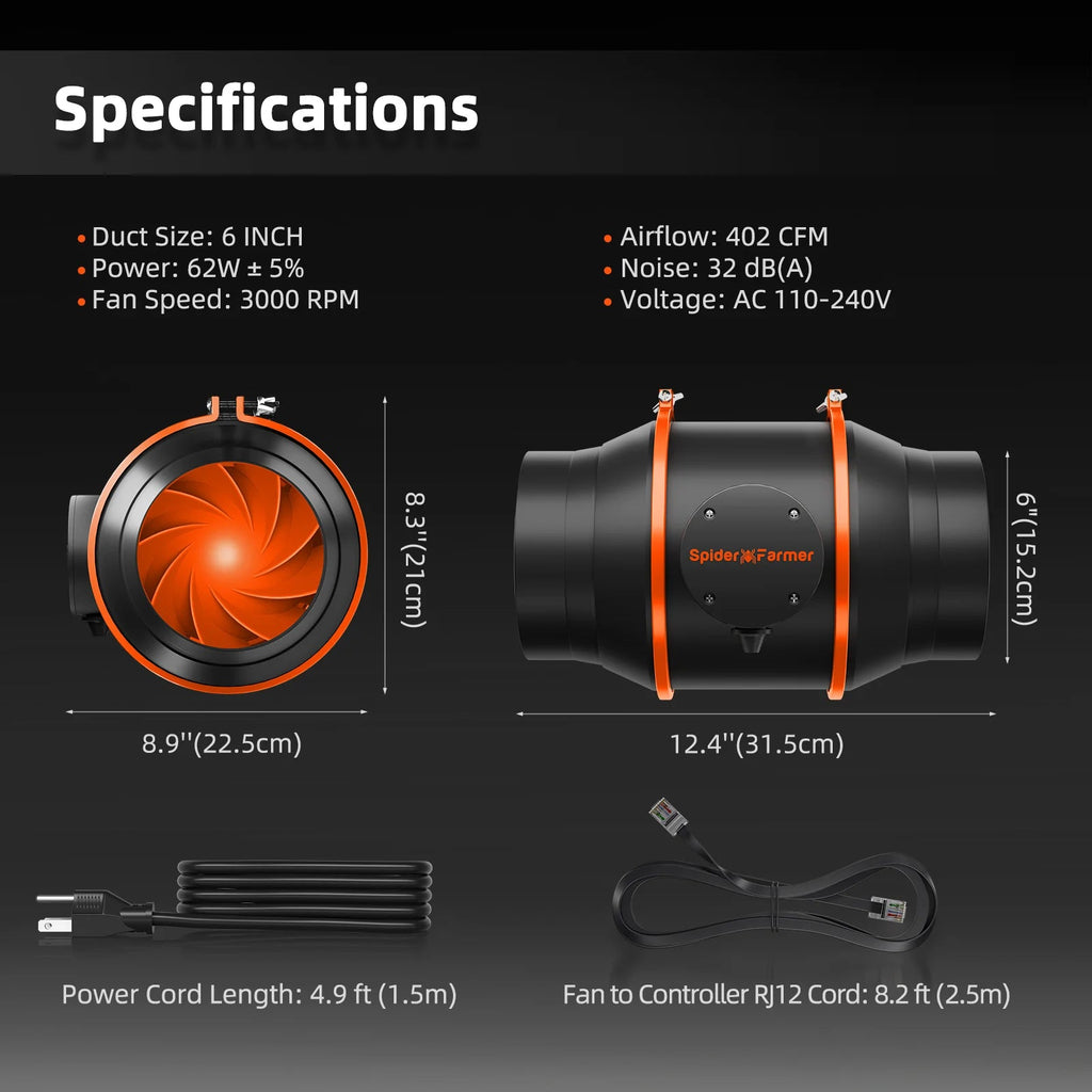 Spider Farmer Hydroponik (DWC) Komplettset (120x120x200 cm) 480 Watt G5000 EVO LED mit GGS für smarte Steuerung und 4 Töpfen – 24