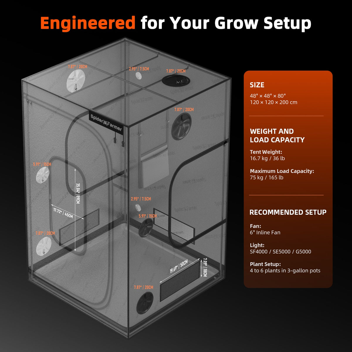 Spider Farmer Master Series Growbox (120x120x200 cm) – 2