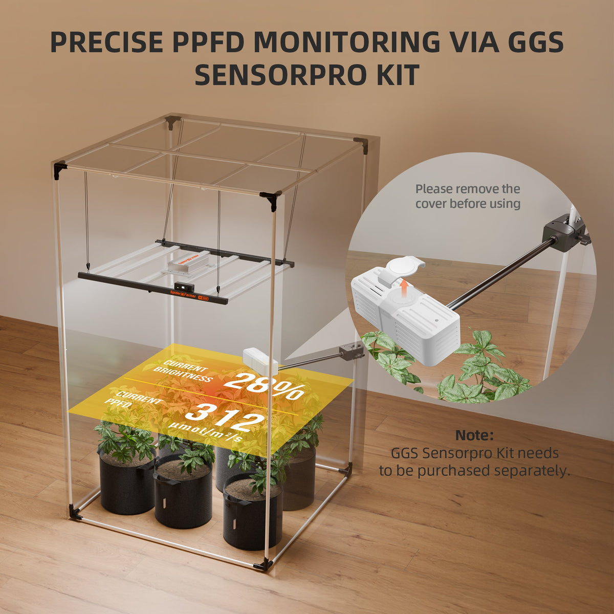 Spider Farmer 5-in-1 Sensor für Temperatur, RLF, CO₂ VPD und PPFD – 4
